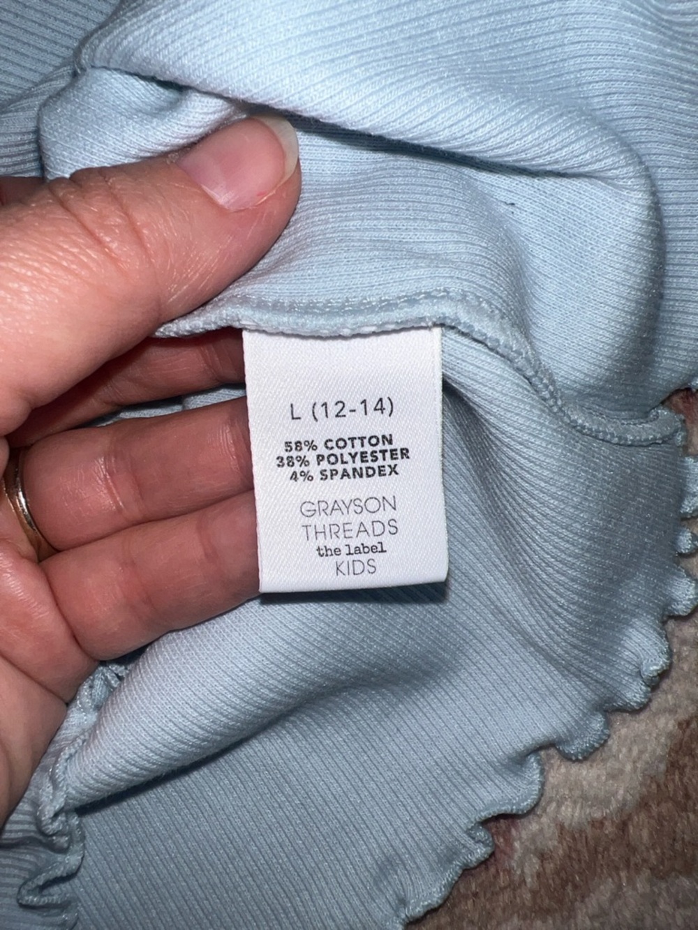 NEW Grayson Threads Light Blue Floral Ribbed Graphic Tee - Picture 4 of 6